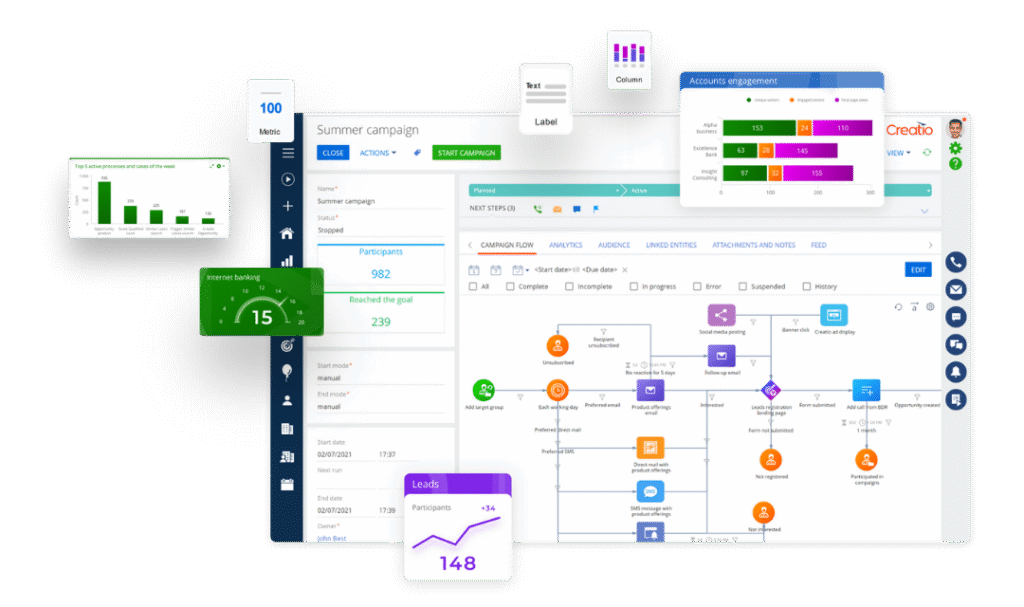 Interfejs systemu CRM No Code | Nicesoft